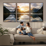 78842-MGV-CV-36X24-Sunrise Mountain Reflection Wall Art – Stunning Nature Landscape Canvas Print for Home, Office, Living Room or Relaxing Space