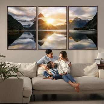 78842-MGV-CV-36X24-Sunrise Mountain Reflection Wall Art – Stunning Nature Landscape Canvas Print for Home, Office, Living Room or Relaxing Space