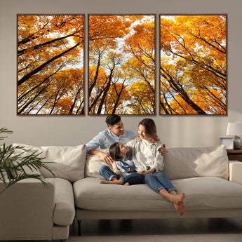 11823-MGV-CV-36X24-Golden Autumn Tree Canopy Wall Art – Stunning Fall Forest Leaves Print, Warm Seasonal Nature Decor for Home, Office or Cabin