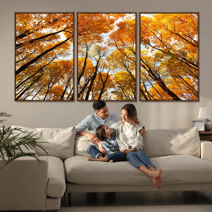 11823-MGV-CV-36X24-Golden Autumn Tree Canopy Wall Art – Stunning Fall Forest Leaves Print, Warm Seasonal Nature Decor for Home, Office or Cabin