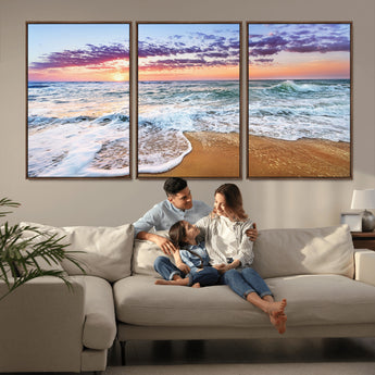 44120-MGV-CV-36X24-Ocean Sunset Wall Art – Beach Landscape Canvas Print, Serene Coastal Decor for Living Room, Office or Bedroom