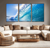 37494-MGV-CV-36X24-Ocean Wave Canvas Art – Stunning Blue Wave Photography, Coastal Wall Decor for Living Room, Bedroom or Office
