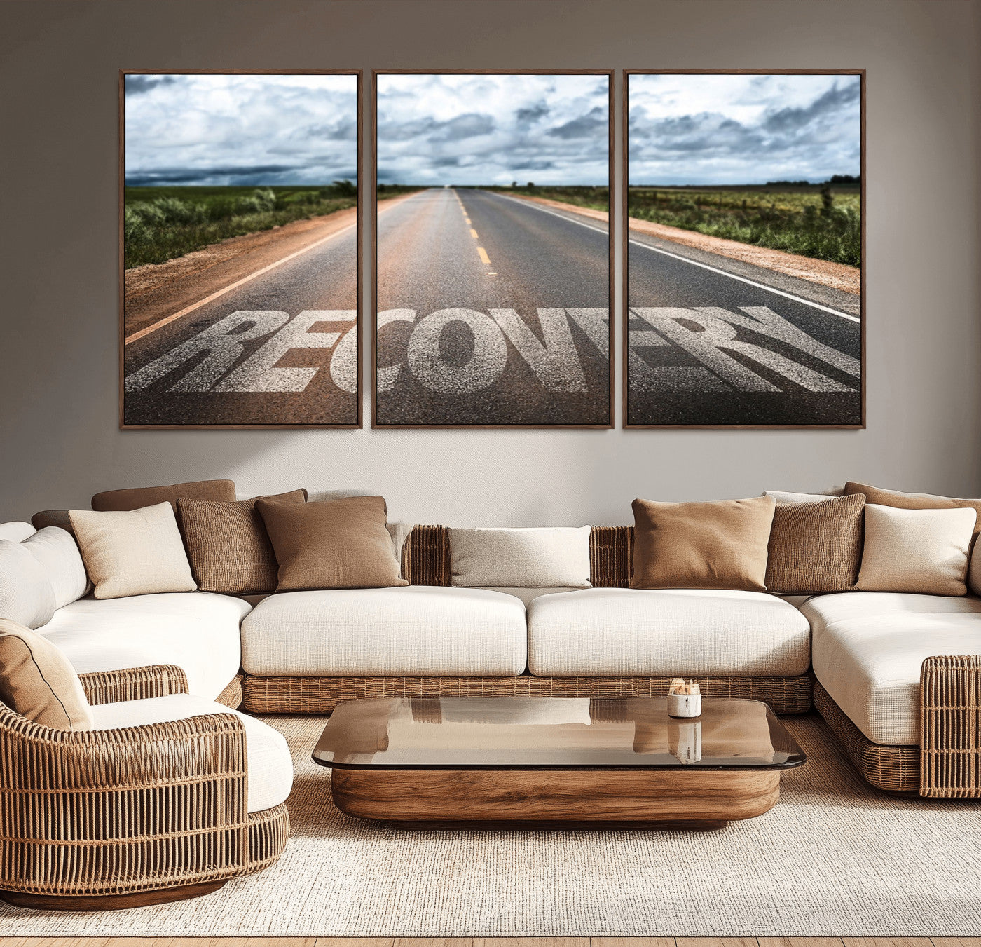 50743-MGV-CV-36X24-Healing Road Wall Art – Motivational Highway Canvas Print, Inspirational Journey Decor for Office, Gym or Living Room