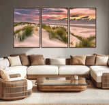 60570-MGV-CV-36X24-Beach Sunset Wall Art – Coastal Sand Dunes and Ocean Horizon Canvas Print, Tranquil Seascape Photography Decor for Living Room or