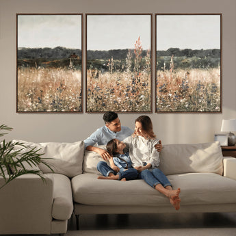 46308-MGV-CV-36X24-Wildflower Field Wall Art – Rustic Meadow Landscape Canvas Print, Country Nature Decor for Living Room, Bedroom or Farmhouse