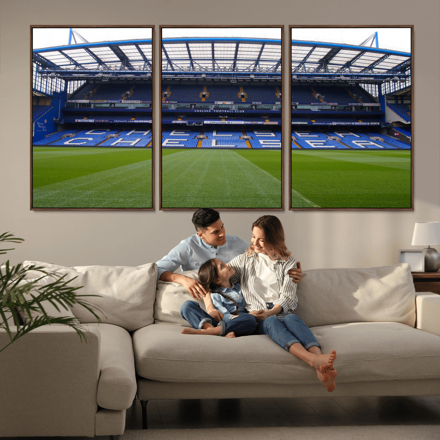 59508-MGV-CV-36X24-Chelsea Stadium Wall Art – Stamford Bridge Football Arena Canvas Print, Iconic Soccer Artwork for Living Room, Office, Game Room