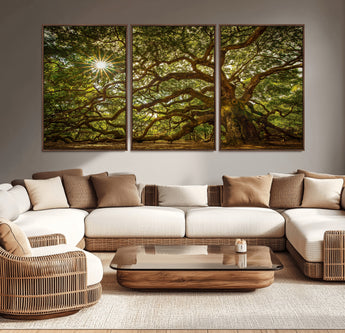 57983-MGV-CV-36X24-Angel Oak Tree Wall Art Canvas Print, Framed Oak Tree Art Picture Print, Angel Oak Perfect Rustic Nature Decor Artwork
