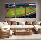 93707-MGV-CV-36X24-Los Angeles Stadium Wall Art Canvas Print, Framed Angel Stadium Field Art Picture Print, Anaheim Stadium Perfect Sports Room Decor