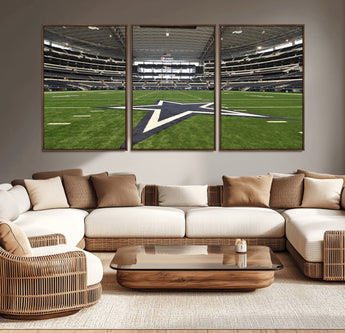 14834-MGV-CV-36X24-Dallas Att Stadium Wall Art Canvas Print, Framed Texas NFL Stadium Art Picture Print, American Football Stadium Perfect Sports