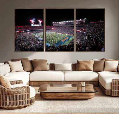 46899-MGV-CV-36X24-Ben Hill Griffin Stadium Wall Art Canvas Print, Framed Football Stadium Art Picture Print, Florida Football Stadium Perfect Sport