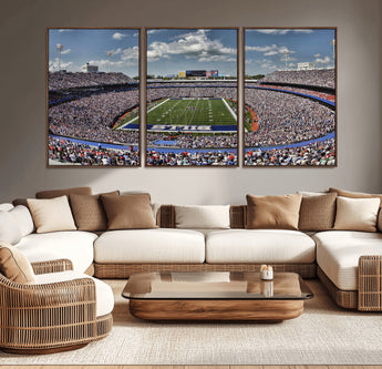 76491-MGV-CV-36X24-Buffalo Bills Stadium Wall Art Canvas Print, Framed Bills Stadium Art Picture Print, Highmark Stadium Perfect Sport Room Decor