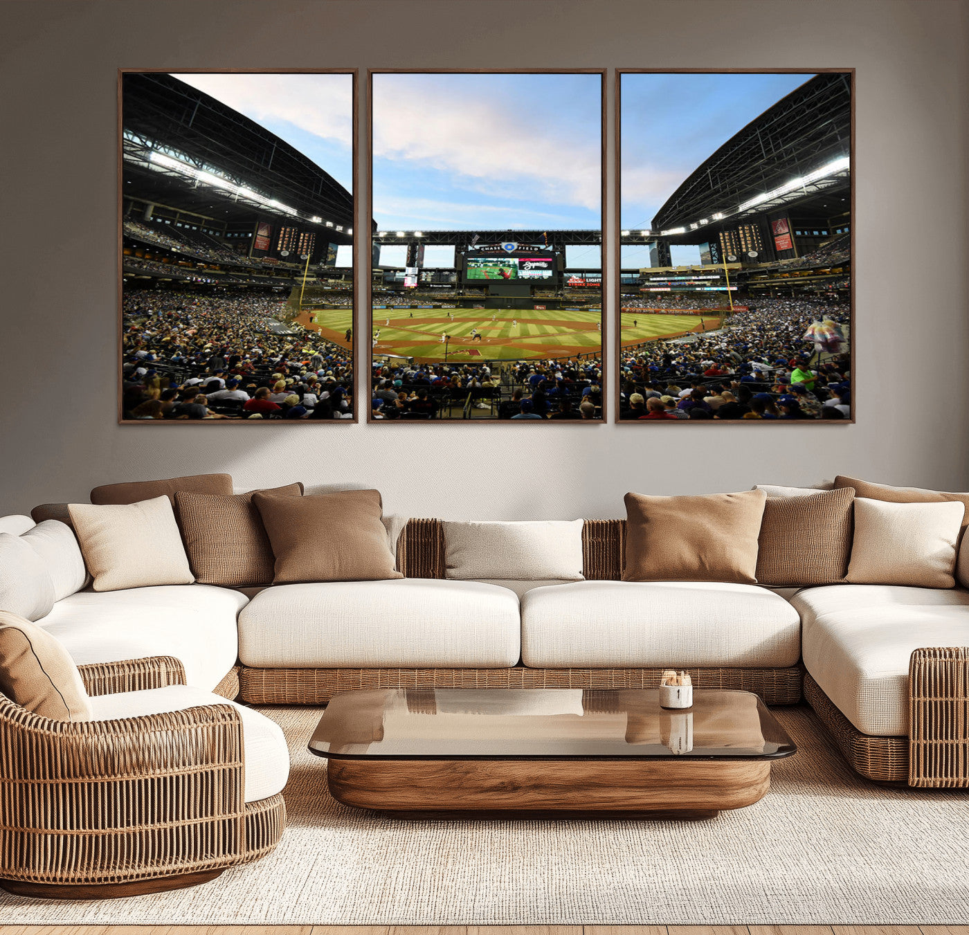 92672-MGV-CV-36X24-Chase Field Stadium Wall Art Canvas Print, Framed Arizona Stadium Art Picture Print, Chase Stadium Perfect Sports Room Decor