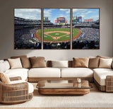 22910-MGV-CV-36X24-City Field Stadium Wall Art Canvas Print, Framed New York Stadium Art Picture Print, City Field Perfect Sport Room Decor Artwork
