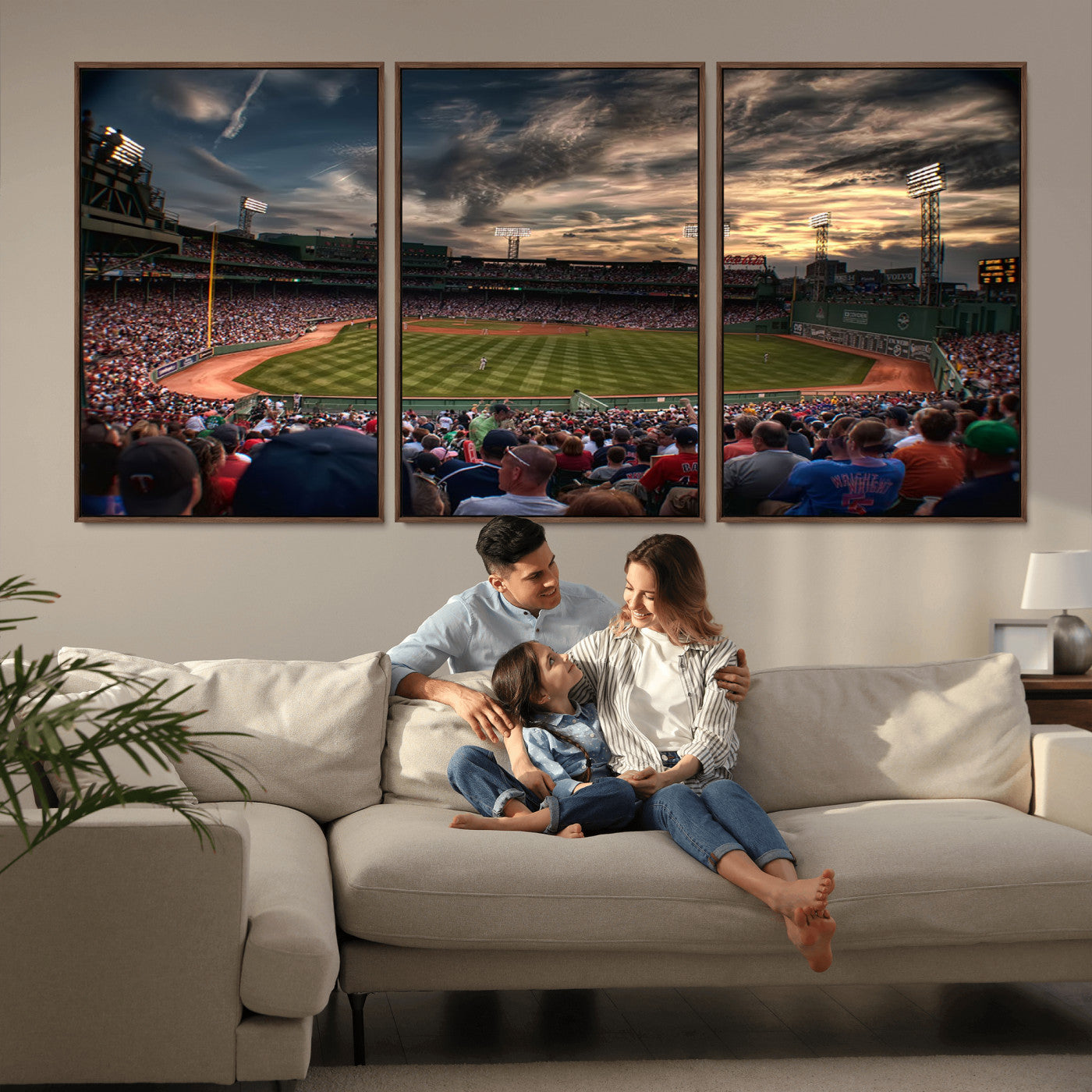 53432-MGV-CV-36X24-Fenway Park Stadium Wall Art Canvas Print, Framed Boston Baseball Stadium Art Picture Print, Massachusetts Fenway Park Perfect