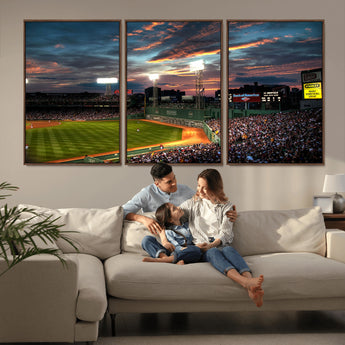 66781-MGV-CV-36X24-Baseball Stadium Wall Art – Canvas Print Evening Game Field Packed Crowd Sunset Sky Sports Photography, Dynamic Decor for Game