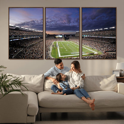 52712-MGV-CV-36X24-Gillette Stadium Field Wall Art Canvas Print, Framed Massachusetts Stadium Art Picture Print, Gillette Stadium Perfect Sport Room
