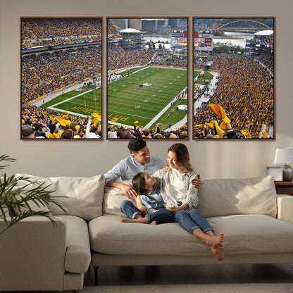 51419-MGV-CV-36X24-Heinz Field Wall Art Canvas Print, Framed Pittsburgh Stadium Field Art Picture Print, Heinz Stadium Field Perfect Sports Room