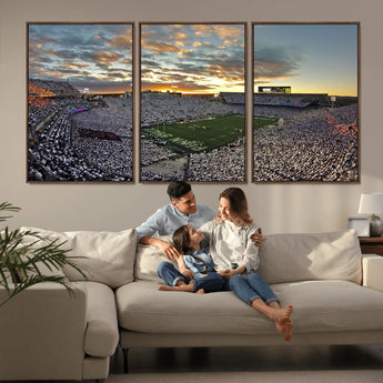 38807-MGV-CV-36X24-Beaver Stadium Wall Art Canvas Print, Framed Beaver Stadium Field Art Picture Print, Football Stadium Perfect Sport Room Decor