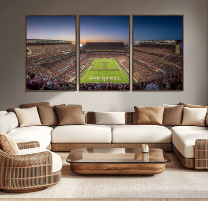 17421-MGV-CV-36X24-Kyle Field Wall Art Canvas Print, Framed Texas Stadium Art Picture Print, Kyle Field Stadium Perfect Sport Room Decor Artwork