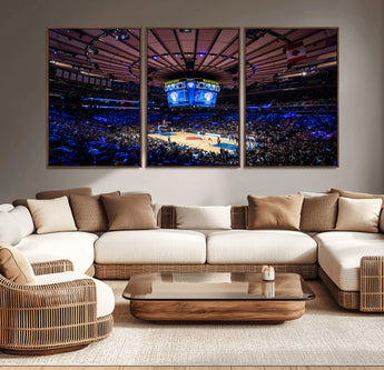 20491-MGV-CV-36X24-Madison Square Garden Wall Art Canvas Print, Framed New York Stadium Art Picture Print, MSG Stadium Perfect Sport Room Decor