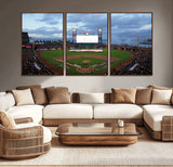 44631-MGV-CV-36X24-Oracle Park Stadium Wall Art Canvas Print, Framed San Francisco Giants Art Picture Print, Giants Stadium Field Perfect Sports Room