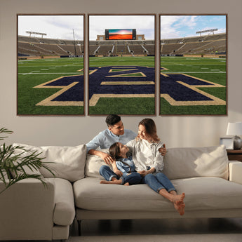52835-MGV-CV-36X24-Notre Dame Stadium Wall Art Canvas Print, Framed Indiana Stadium Art Picture Print, Notre Dame Field Perfect Sport Room Decor