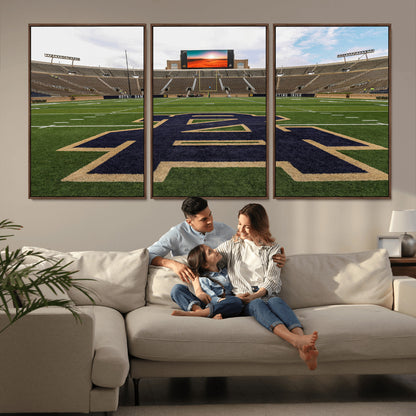 52835-MGV-CV-36X24-Notre Dame Stadium Wall Art Canvas Print, Framed Indiana Stadium Art Picture Print, Notre Dame Field Perfect Sport Room Decor