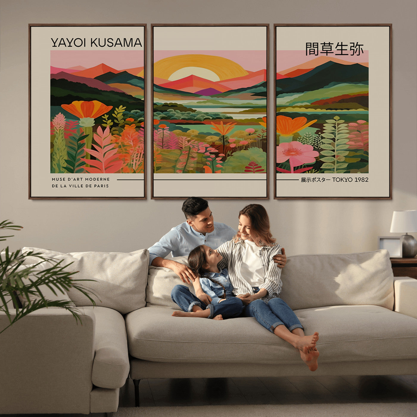 17753-MGV-CV-36X24-Floral Sunset Landscape Wall Art – Panoramic Nature Canvas Print, Vibrant Botanical Artwork for Living Room, Bedroom, Office, or