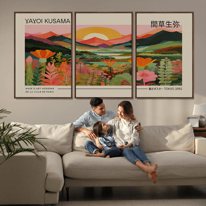 17753-MGV-CV-36X24-Floral Sunset Landscape Wall Art – Panoramic Nature Canvas Print, Vibrant Botanical Artwork for Living Room, Bedroom, Office, or