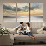 45544-MGV-CV-36X24-Ocean Sunset Wall Art – Serene Seascape Canvas Print with Golden Sky and Calm Water, Coastal Beach Artwork for Living Room,