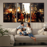 58782-MGV-CV-36X24-Jazz Musicians Cityscape Wall Art – Vibrant Urban Night Canvas Print, Elegant Music Themed Decor for Living Room, Office, or Music