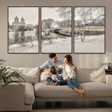 60292-MGV-CV-36X24-Central Park Winter Wall Art – Snowy Bow Bridge Canvas Print, Scenic New York City Landscape Photography for Living Room, Bedroom