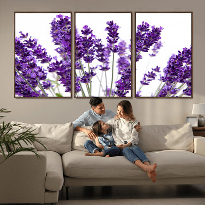 84456-MGV-CV-36X24-Lavender Wall Art – Botanical Canvas Print Featuring Purple Floral Stems, Fresh Nature Inspired Artwork for Living Room, Bedroom,