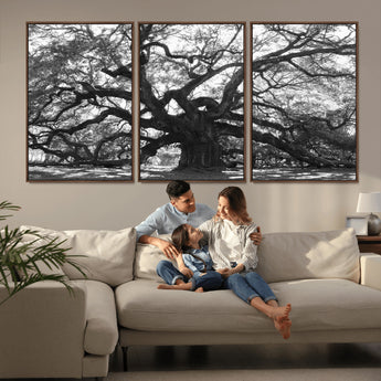 81655611-MGV-CV-36X24-Ancient Oak Wall Art Canvas Print, Framed Twisted Branches Art Picture Print, Gnarled Tree Perfect Moody Nature Decor Artwork