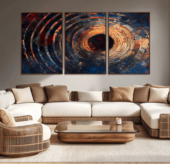 10017879-MGV-CV-36X24-Wood Tree Ring Wall Art Canvas Print, Framed Natural Wood Art Picture Print, Rustic Tree Slice Perfect Rustic Decor Artwork