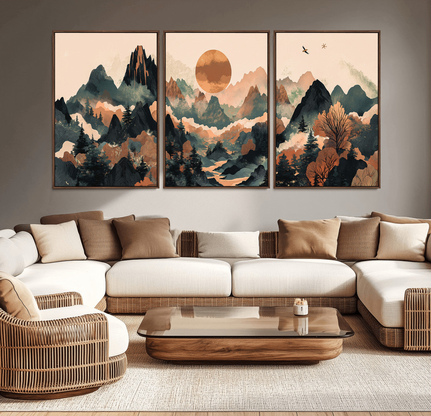 46509506-MGV-CV-36X24-Mountain Wall Art – Sunset Canvas Print, Nature Inspired Artwork, Scenic Wall Decor for Living Room, Bedroom, Office