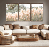 21826392-MGV-CV-36X24-Pampas Grass Wall Art Canvas Print, Framed Soft Pampas Art Picture Print, Pastel Grasses Perfect Soft Neutral Boho Decor Artwork
