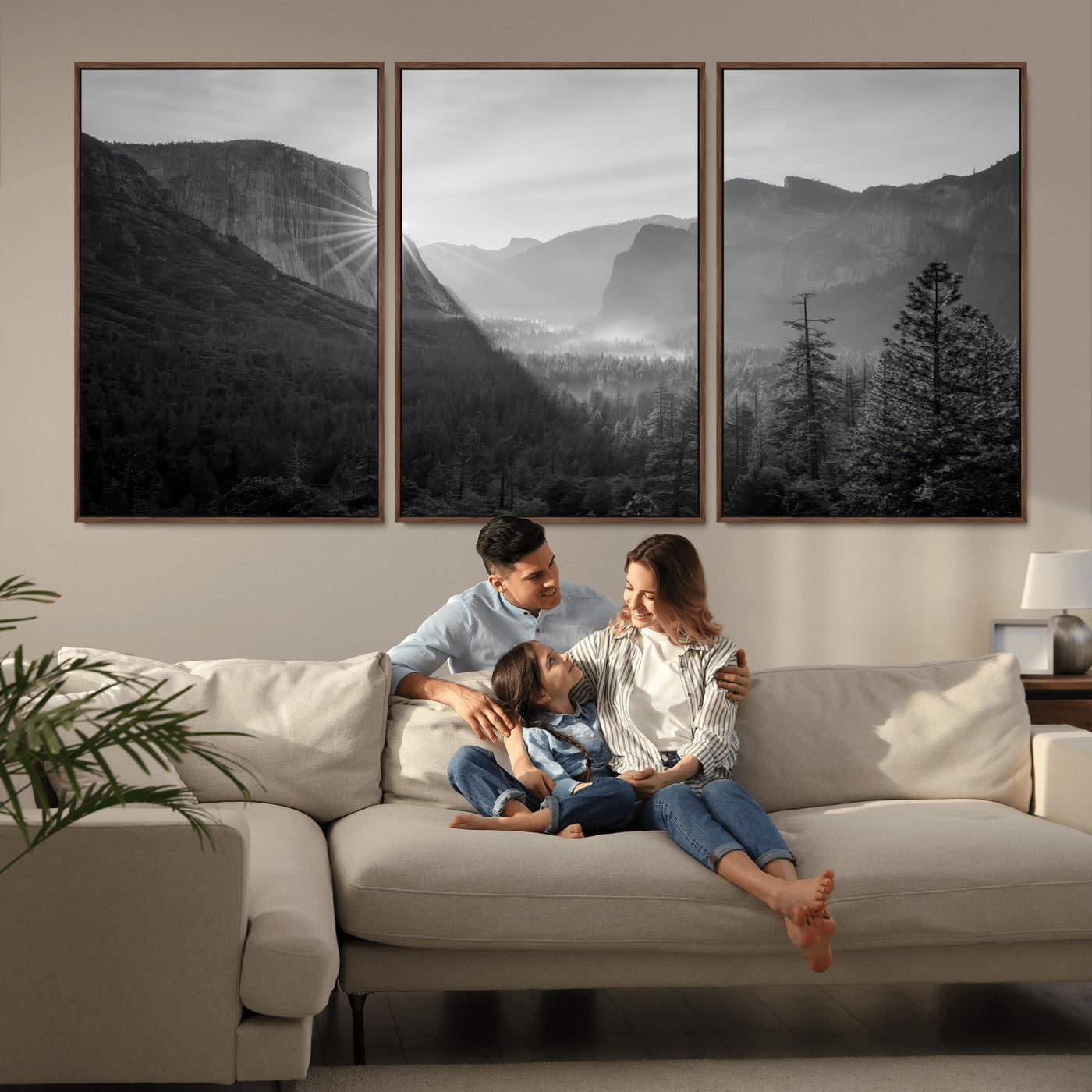 39278955-MGV-CV-36X24-Yosemite Valley Wall Art Canvas Print, Framed El Capitan Art Picture Print, Misty Mountain Perfect Modern Rustic Decor Artwork