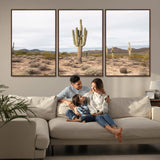 96147924-MGV-CV-36X24-Saguaro Cactus Wall Art Canvas Print, Framed Desert Cactus Art Picture Print, Earthy Desert Perfect Southwestern Boho Decor