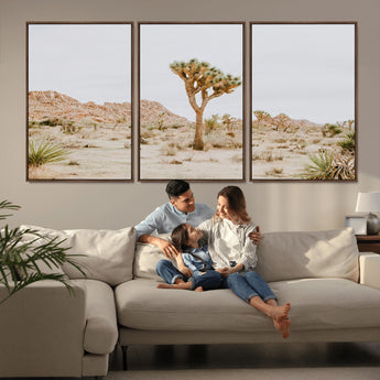 67109959-MGV-CV-36X24-Joshua Tree Wall Art Canvas Print, Framed Neutral Desert Art Picture Print, Earthy Landscape Perfect Neutral Boho Decor Artwork