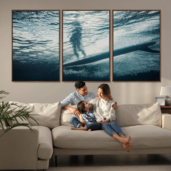 71192524-MGV-CV-36X24-Submerged Surf Wall Art Canvas Print, Framed Underwater Perspective Art Picture Print, Ocean Surf Perfect Coastal Adventure Decor