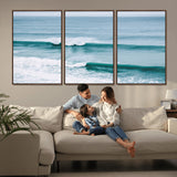 73692470-MGV-CV-36X24-Ocean Swell Wall Art Canvas Print, Framed Surf Waves Art Picture Print, Blue Water Perfect Coastal Dynamic Decor Artwork