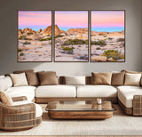 96167137-MGV-CV-36X24-Vibrant Sunset Sky Wall Art Canvas Print, Framed Joshua Tree Art Picture Print, Rugged Terrain Perfect Southwestern Boho Decor