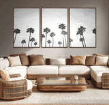 62298277-MGV-CV-36X24-Monochrome Palms Wall Art Canvas Print, Framed Minimalist Trees Art Picture Print, Silhouetted Palms Perfect Tropical Minimalist