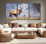 26365841-MGV-CV-36X24-Mountain Elk Art Wall Art Canvas Print, Framed Rustic Wildlife Print Art Picture Print, Lodge Style Decor Perfect Rustic Lodge