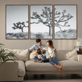 29996209-MGV-CV-36X24-Joshua Tree Art Wall Art Canvas Print, Framed Black White Landscape Art Picture Print, Desert Tree Decor Perfect Southwestern Boho
