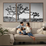 50975475-MGV-CV-36X24-Joshua Tree Art Wall Art Canvas Print, Framed Desert Tree Print Art Picture Print, Black White Nature Perfect Southwestern Boho