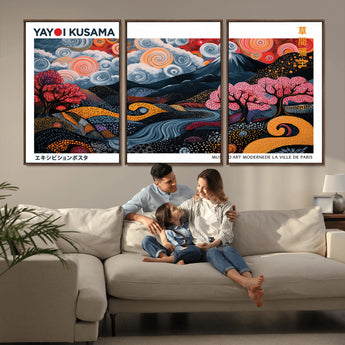 43879290-MGV-CV-36X24-Japanese Abstract Wall Art – Mount Fuji Cherry Blossom Canvas Print, Modern Asian Inspired Landscape Decor for Living Room,