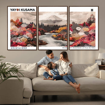 32352074-MGV-CV-36X24-Japanese Landscape Wall Art – Mount Fuji River Canvas Print, Modern Asian Inspired Nature Decor for Living Room, Bedroom, Office