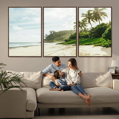 42984524-MGV-CV-36X24-Relaxing Beach Wall Art Canvas Print, Framed Ocean View Art Picture Print, Coastal Serenity Perfect Tropical Coastal Decor Artwork